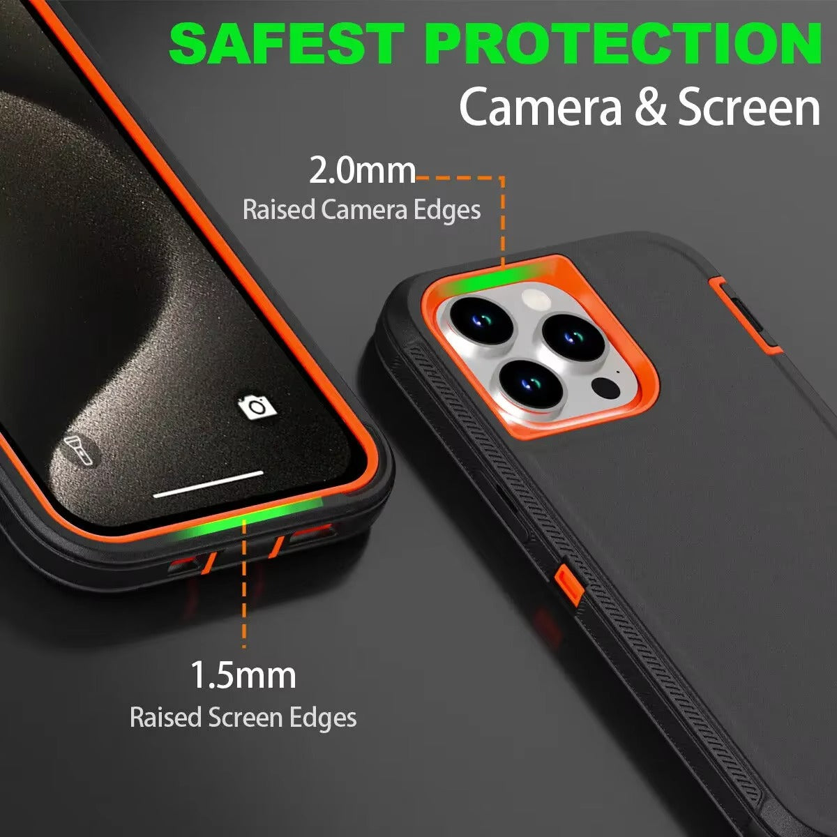 Robust Apple iPhone Case, MagSafe Compatible, Camera Lens & Screen Protection, Ultra Thin, Shockproof, Magnetic Full All Around Cover – 3-in-1 Defender Armor Rugged Case with Back Belt Clip & Full Body Protection