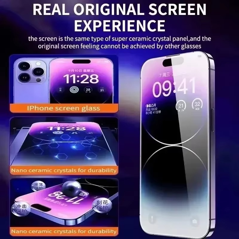 Premium Privacy Screen Protector for iPhone – Ultra Thin Anti-Spy Tempered Glass with Full Coverage, Scratch Resistant Protection and Anti-Fingerprint Coatin