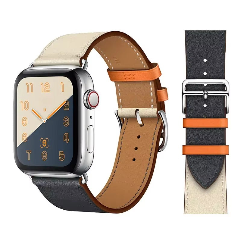 Luxury Genuine Leather Watch Band – Classic, Adjustable, Comfortable Strap for 40mm to 49mm Smartwatches, Men's and Women's