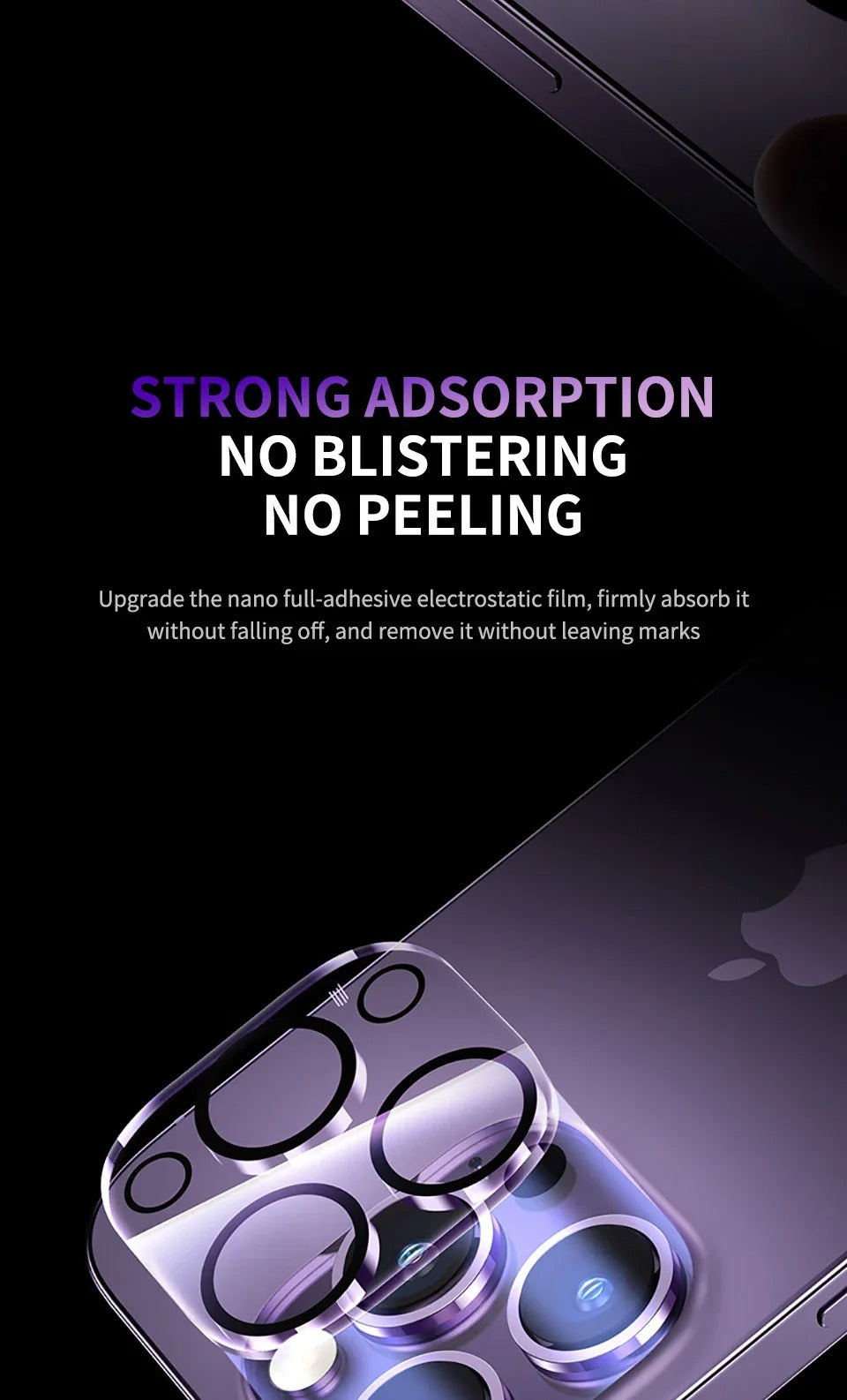 Ultra Thin Camera Lens Protector for iPhone – 4PCS Full Coverage Tempered Glass, Anti-Scratch, Dust-Free, Anti-Fingerprint, HD Clarity, Strong Adhesion