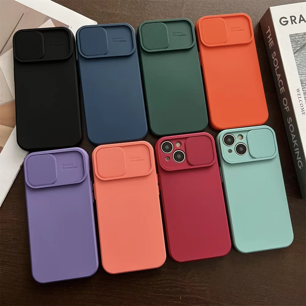 High Quality Apple iPhone Case Ultra Thin Shockproof Magnetic Full All Around Protection Cover with Sliding Camera Armor Back