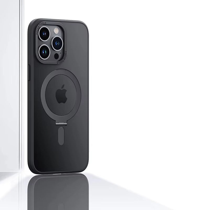 High Quality Apple iPhone Case MagSafe Compatible, Camera Lens & Screen Protection, Cover with Aluminum Stand & Metal Lens