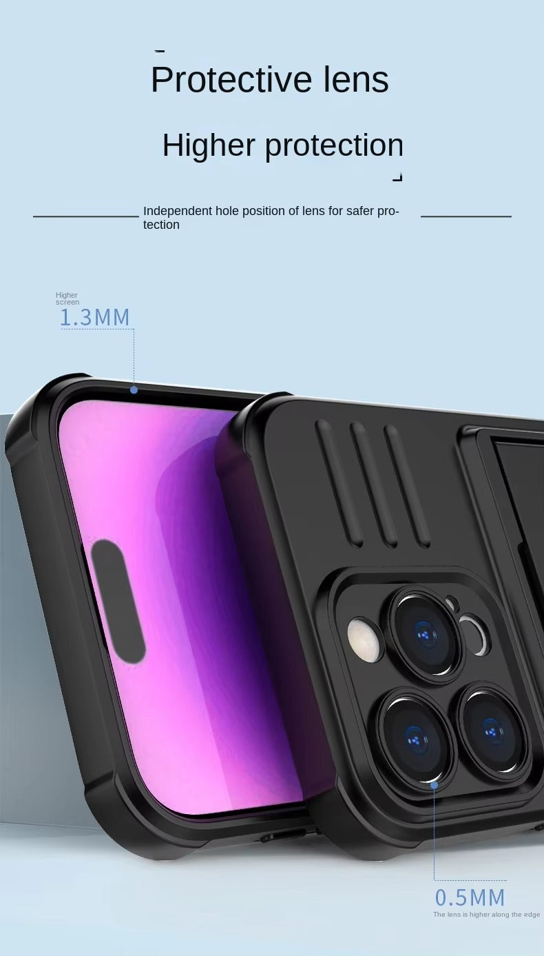 Robust Apple iPhone Case, MagSafe Compatible, Camera Lens and Screen Protection, Ultra Thin, Shockproof, Magnetic, Full All Around Protection, Slide Card Armor Cover