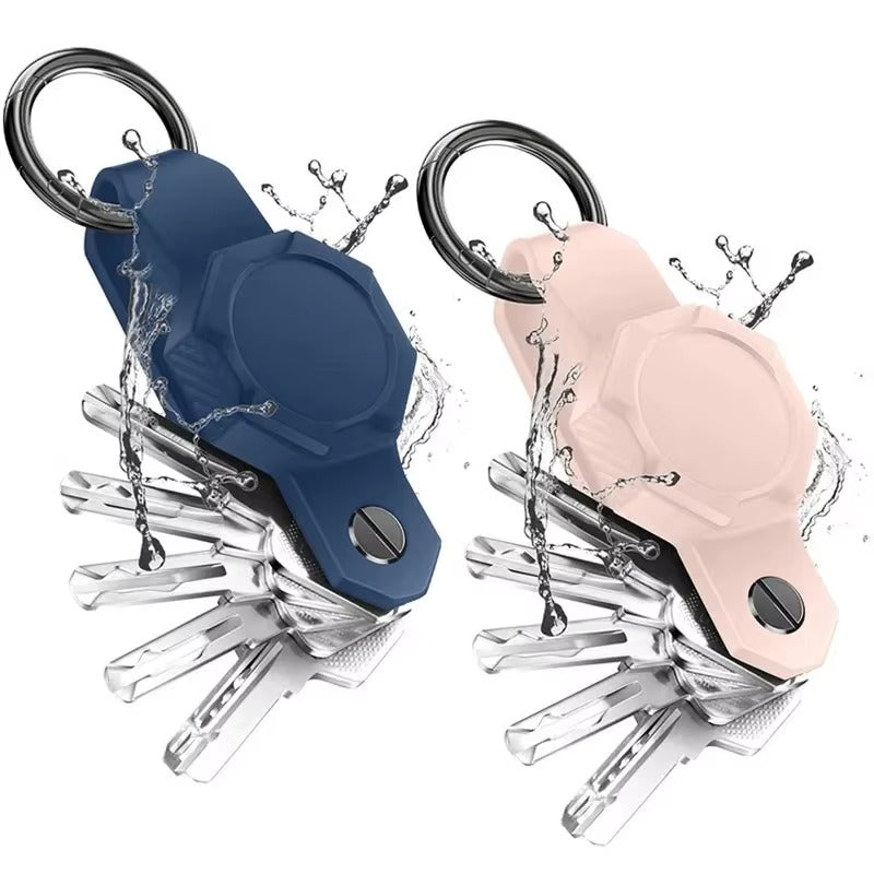 Waterproof Silicone Keychain Case for Apple AirTag – Anti-Lost Key Organizer with Screwdriver, Lightweight & Durable, Fits Up to 7 Keys