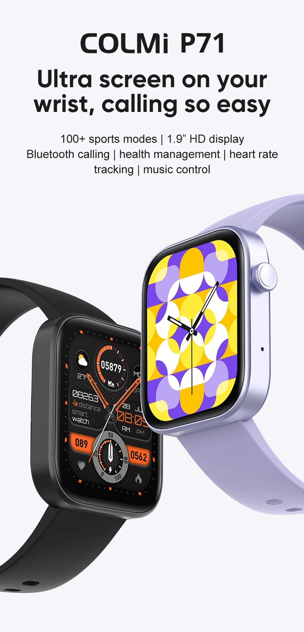 Premium Smartwatch with Bluetooth Calling, Health Monitoring Features, IP68 Waterproof Fitness Watch with Voice Assistant for iPhone Users