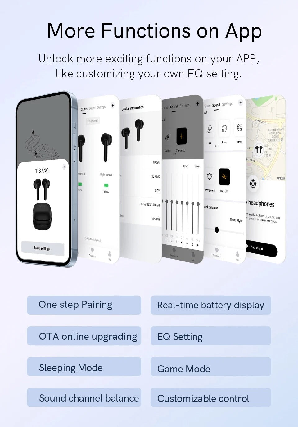 High-Quality ANC Bluetooth 5.3 Earbuds for iPhone – Headphones with 4 Mics, ENC Noise Reduction, Calling for Music & Work