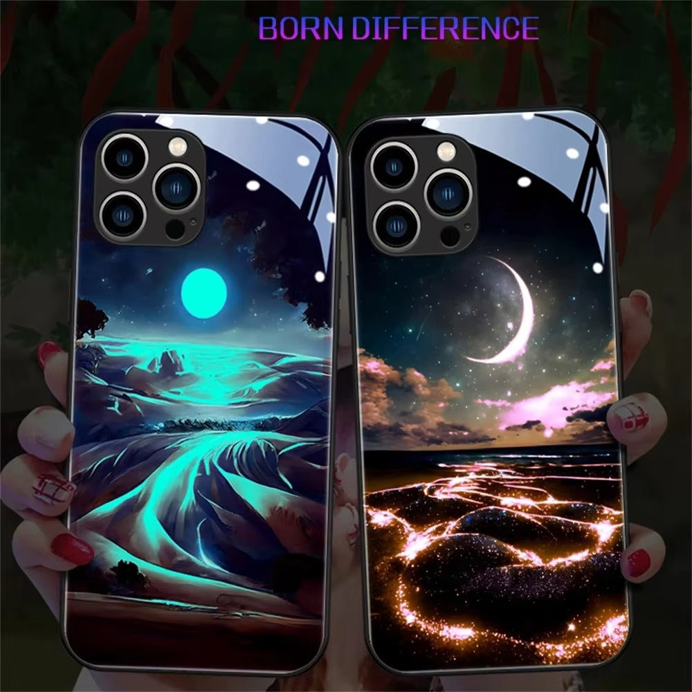 Premium Apple iPhone Case, MagSafe Compatible, Camera Lens and Screen Protection, Ultra Thin, Shockproof, Magnetic, Full All Around Protection, Starry Sky LED Glass Cover