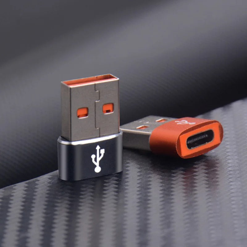 High Quality USB to Type-C Charger Adapter – 2PCS OTG Converter for iPhone, Plug & Play, Data Sync 480Mbps, Aluminum Alloy, Universal Type-C Compatibility