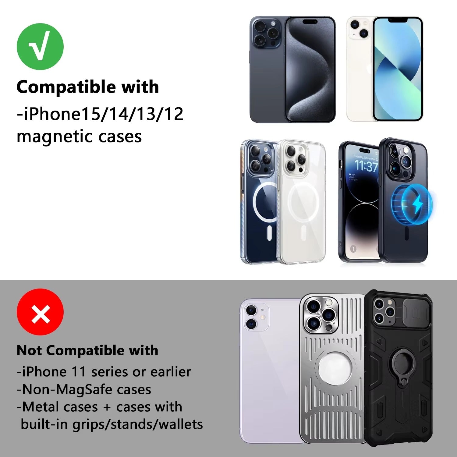 High-Speed 30W Magnetic Wireless Car Charger – Phone Holder Stand with Fast Charging, Dashboard or Vent Mount