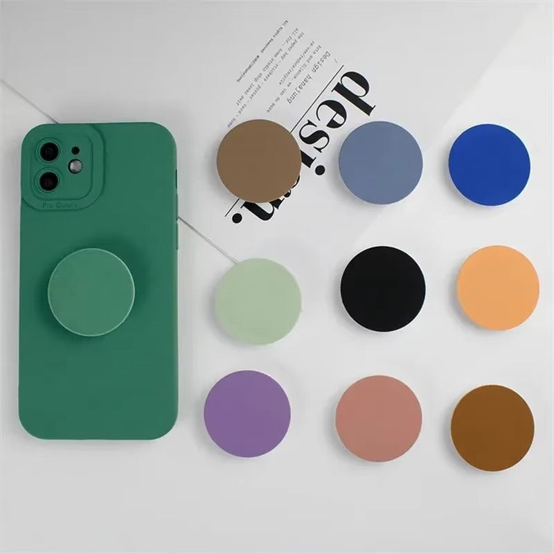 High Quality Foldable Finger Ring Phone Holder – 1/2/4Pcs Round Solid Color Grip Tok Stand, Anti-Slip Expandable Socket Mount for Smartphones & Tablets