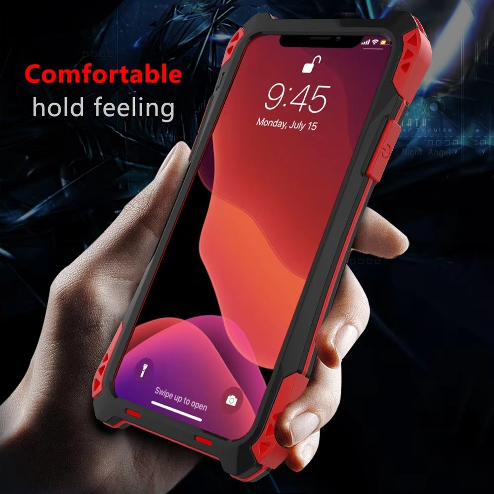 Robust Apple iPhone Case, MagSafe Compatible, Camera Lens & Screen Protection, Ultra Thin, Shockproof, Magnetic Full All Around Cover – Hard Metal Armor Case with Aluminum Alloy & TPU Silicone Shockproof Design