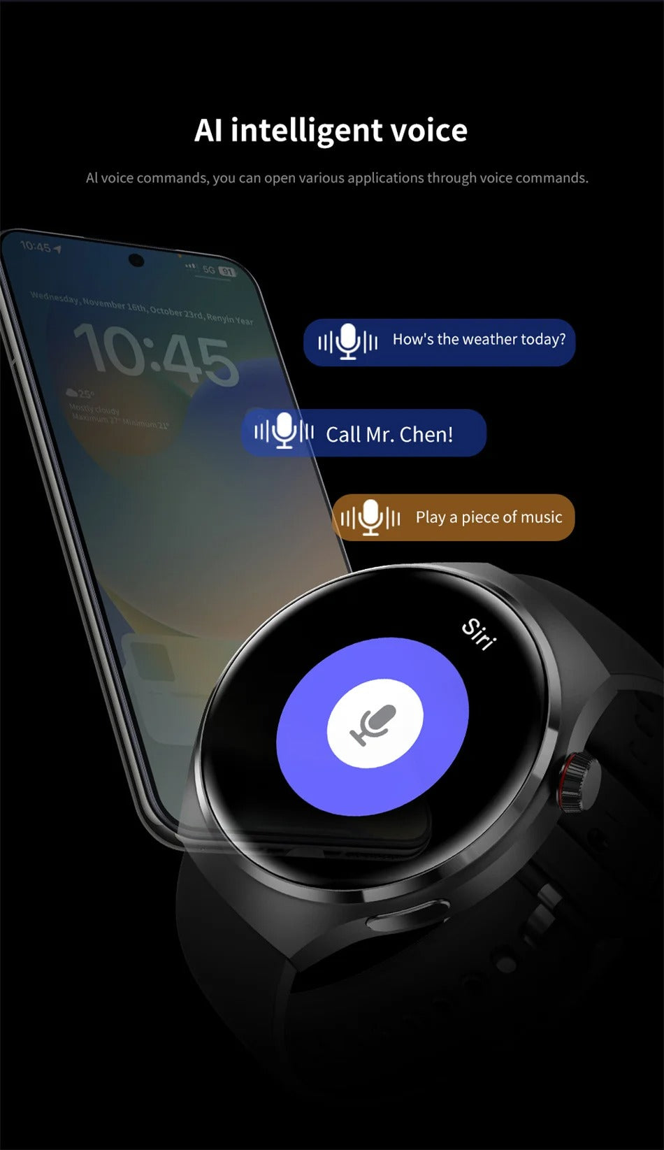 NFC GPS Smartwatch for Men – 1.6" AMOLED Display, Bluetooth Calling, Health & Fitness Tracker, Sleep Monitor, IP68 Waterproof, Long Battery Life, Voice Assistant