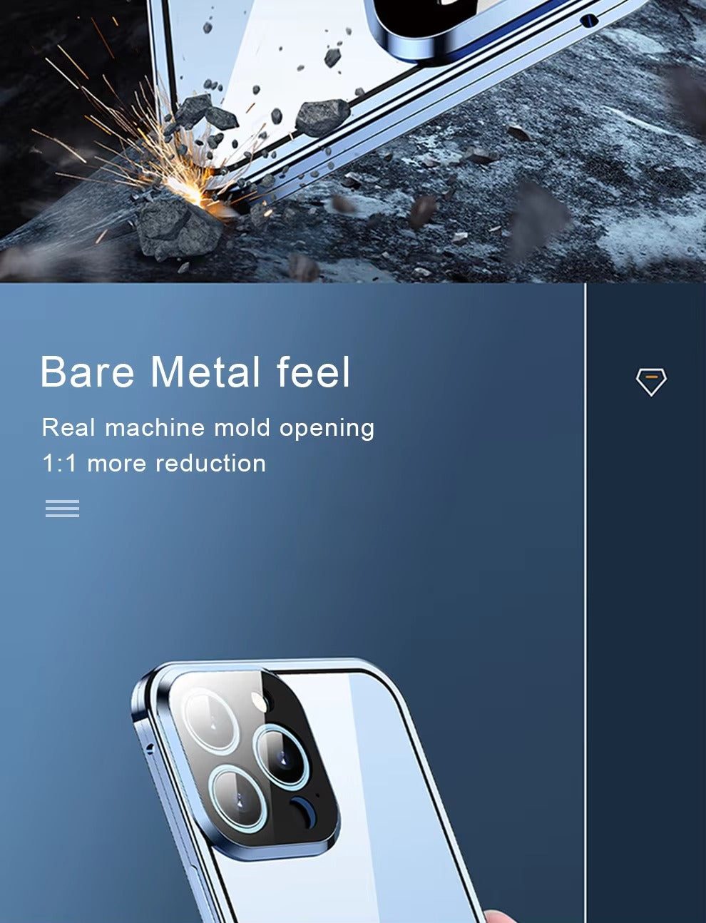 Luxury Apple iPhone Case MagSafe Compatible, Camera Lens & Screen Protection Cover with Double Glass Snap Lock Frame