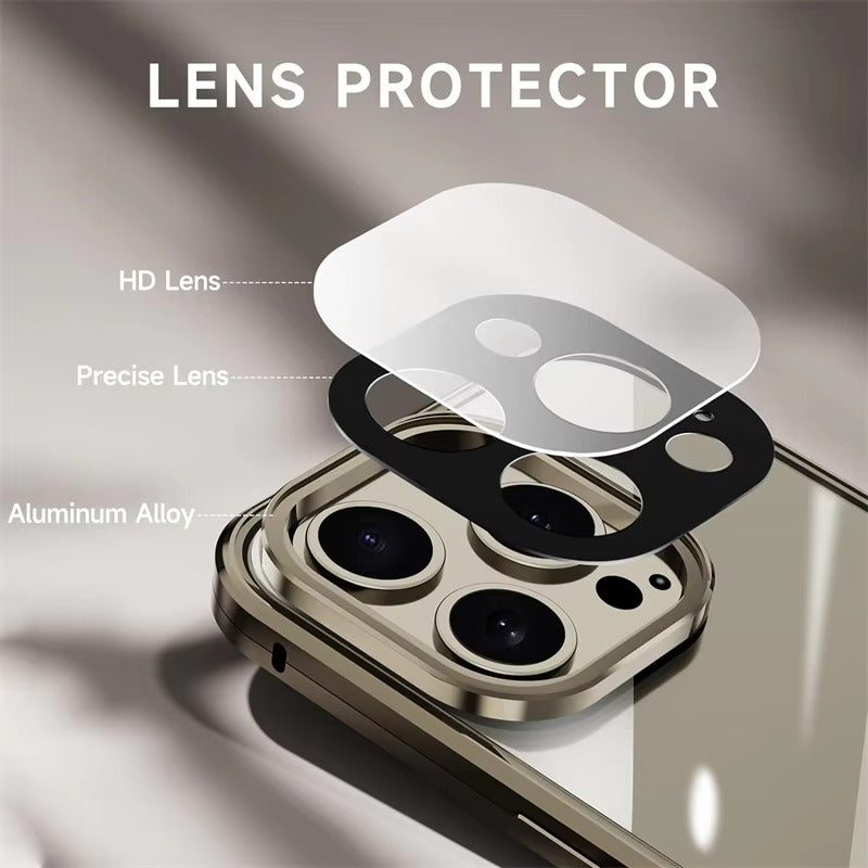 Luxury Apple iPhone Case Compatible, Camera Lens & Screen Protection, Ultra Thin Magnetic Full All Around Protection Cover