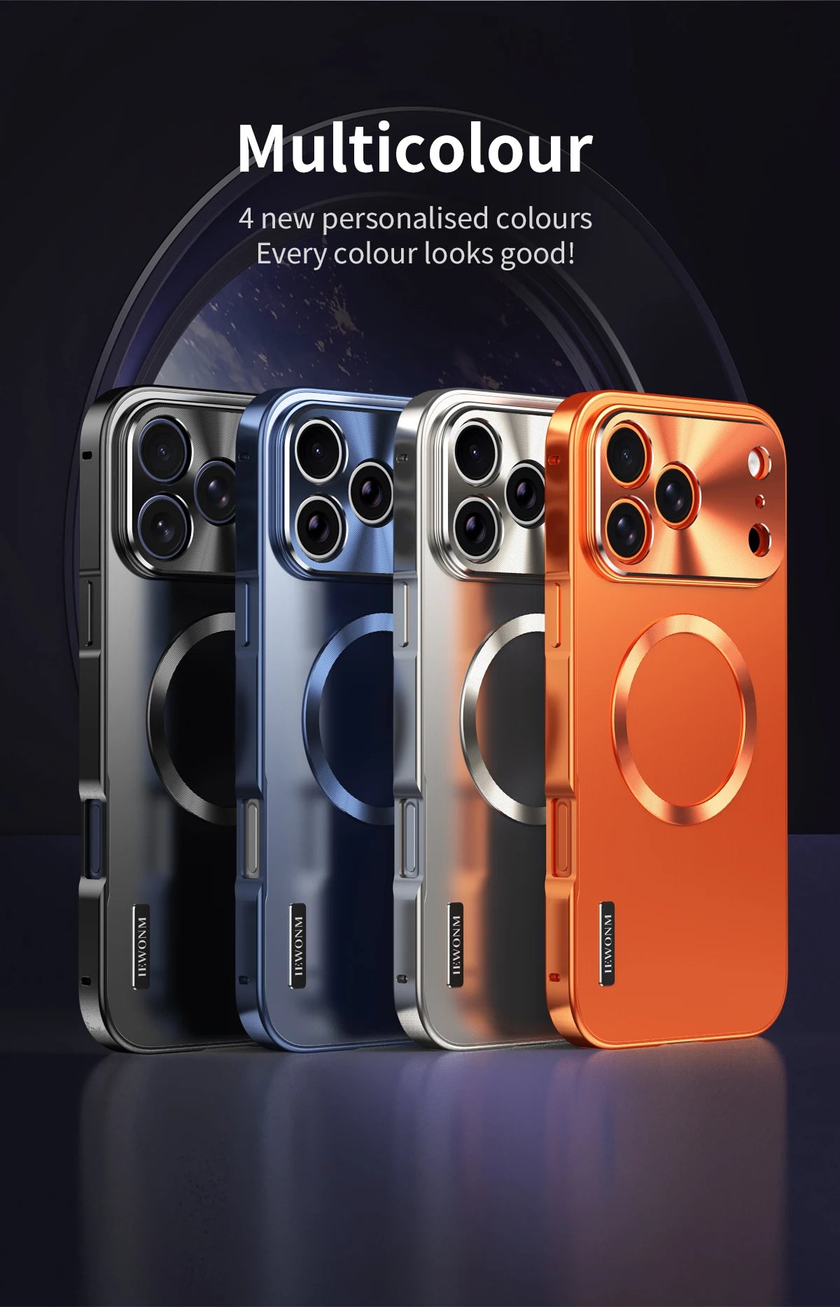 Premium iPhone Case MagSafe Compatible Magnetic Shockproof Cover with Camera Lens Protection Ultra Thin Full Protection Aluminum Frame Frosted Matte Back