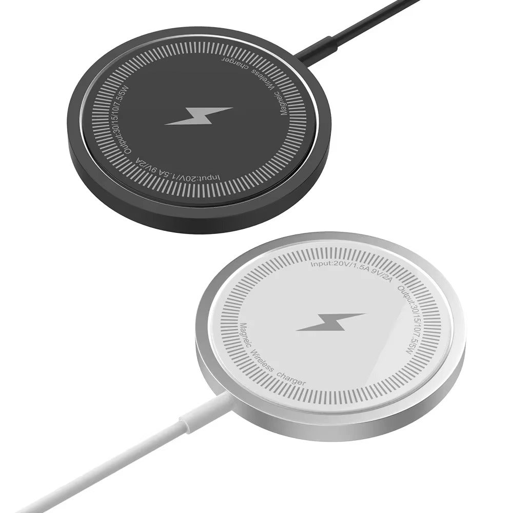 Premium Magnetic Wireless Charger Pad 30W Fast Charging – USB-C & USB-A Dual Input, Strong Magnetic Hold, Case-Friendly, Ultra-Thin Design for Phones