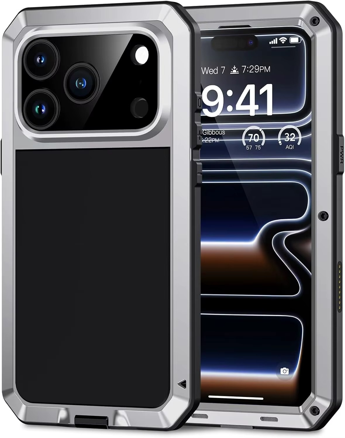 Premium Aluminum Armor iPhone Case – MagSafe Compatible Heavy Duty Shockproof Cover with Built-in Glass Screen Protector and Camera Lens Guard