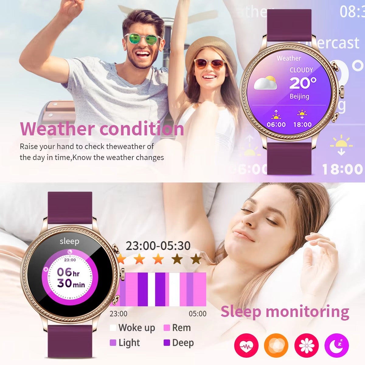 Luxury Women's Smartwatch with Bluetooth Calling – 1.39" HD Display, Heart Rate & SpO2 Monitor, Sleep Tracking, Menstrual Reminder, Fitness Watch Waterproof