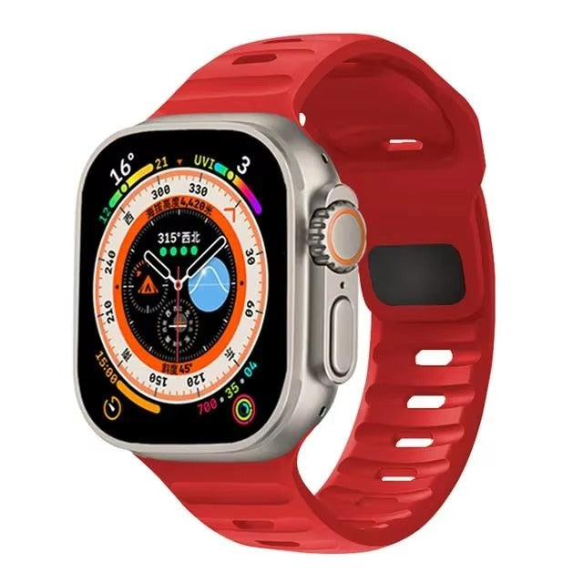 Premium Silicone Sport Watch Band – Soft, Waterproof, Adjustable Strap Compatible with 38mm to 49mm Smartwatches, Breathable & Lightweight Design