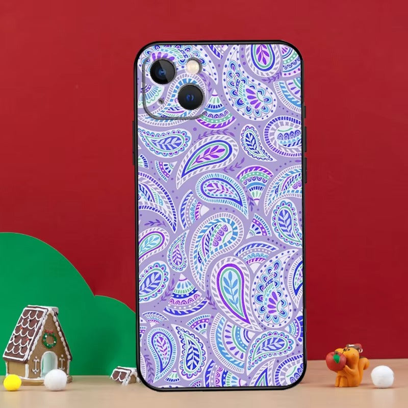 Luxury Apple iPhone Case, MagSafe Compatible, Camera Lens and Screen Protection, Ultra Thin, Shockproof, Magnetic, Full All Around Protection, Bandana Paisley Cover