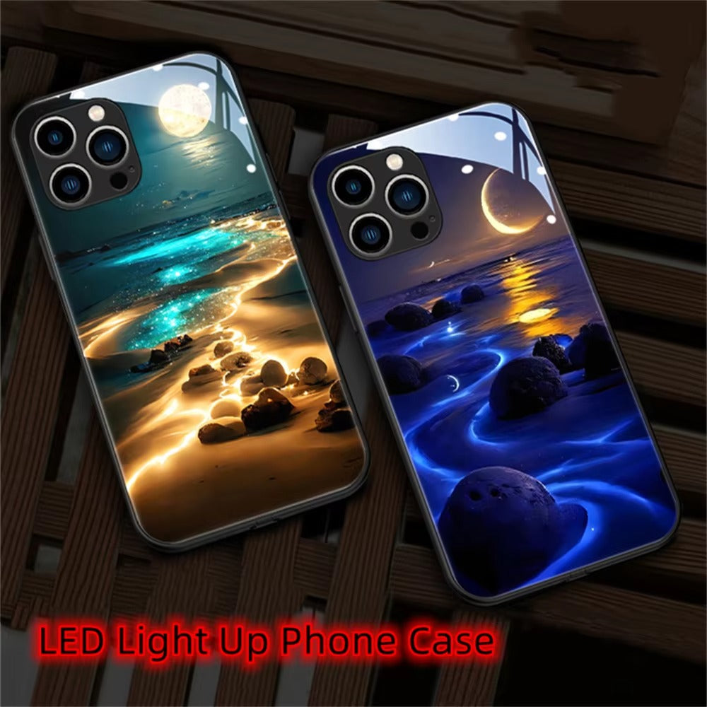 Premium Apple iPhone Case, MagSafe Compatible, Camera Lens and Screen Protection, Ultra Thin, Shockproof, Magnetic, Full All Around Protection, Galaxy LED Glass Cover