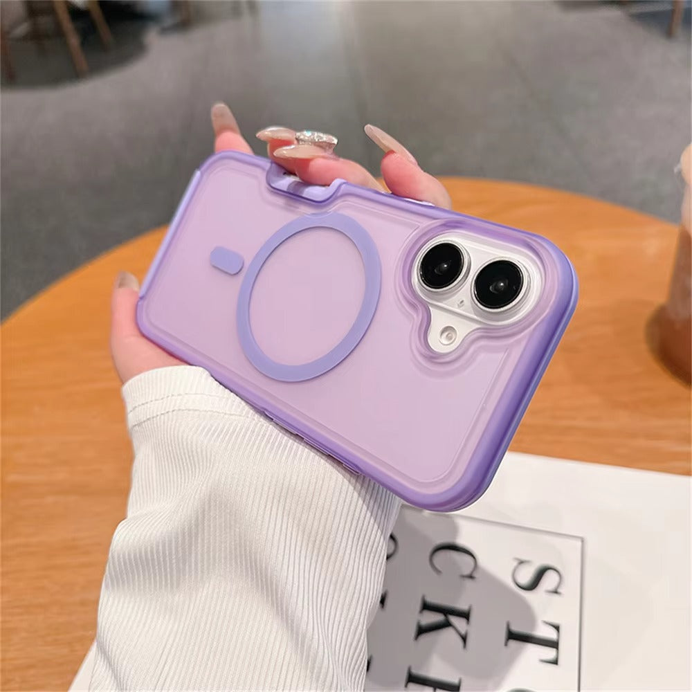 High Quality Apple iPhone Case, MagSafe Compatible, Camera Lens & Screen Protection, Ultra Thin, Shockproof, Magnetic Full All Around Cover – Dual Color Matte Armor Case with Wrist Strap & Magnetic Lanyard