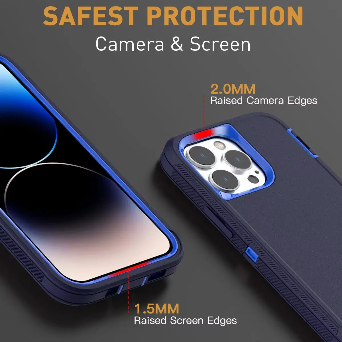 Robust Apple iPhone Case, MagSafe Compatible, Camera Lens & Screen Protection, Ultra Thin, Shockproof, Magnetic Full All Around Cover – 3-in-1 Defender Armor Rugged Case with Back Belt Clip & Full Body Protection