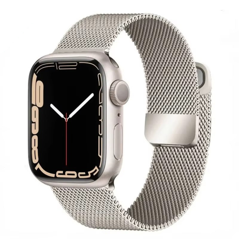Luxury Magnetic Stainless Steel Watch Band – Adjustable Milanese Loop , Slim Metal Bracelet for 40–49mm Smartwatches