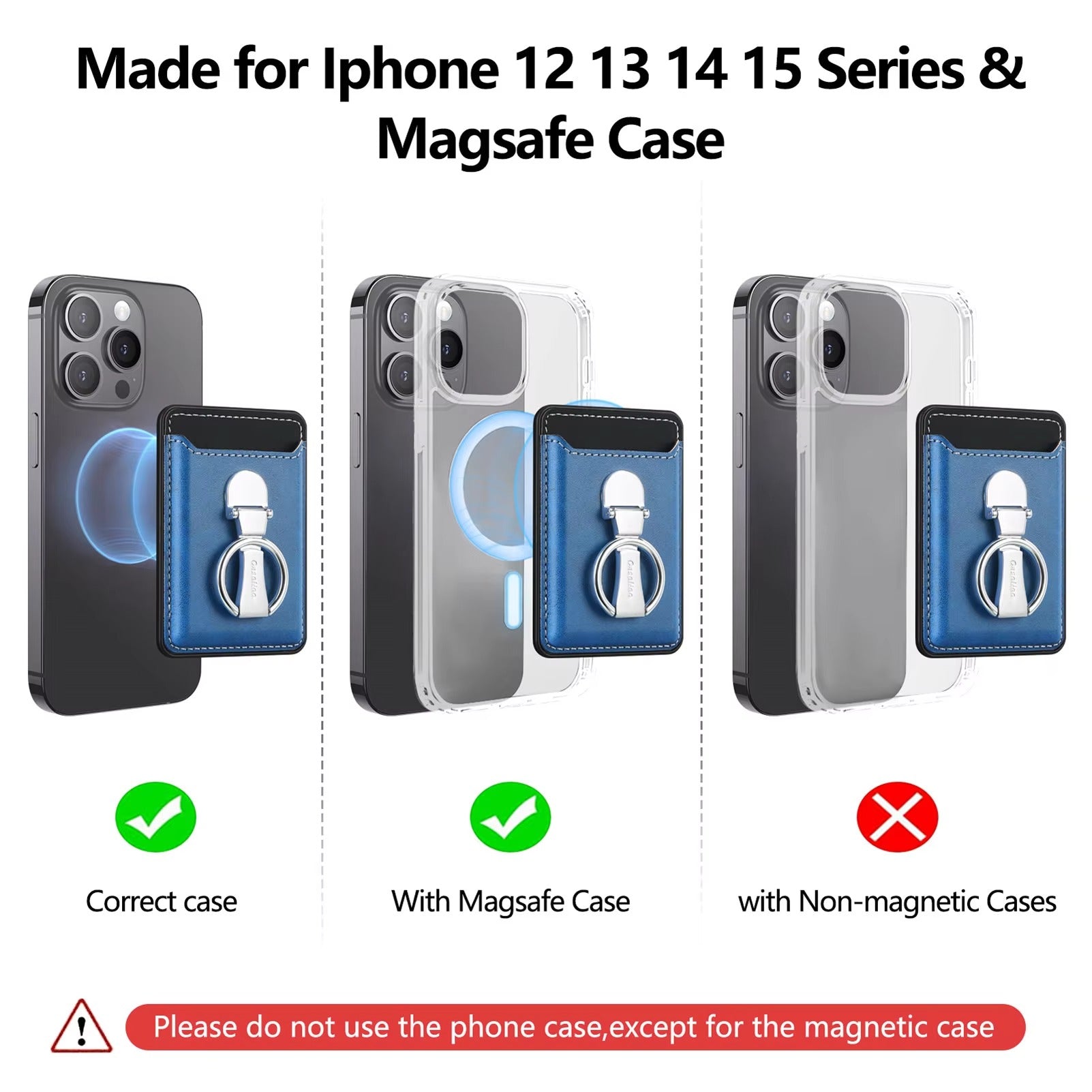 Premium Magnetic Wallet Case for Apple MagSafe – Strong Attraction, Multiple Card Slots, Stand Function for Smartphones