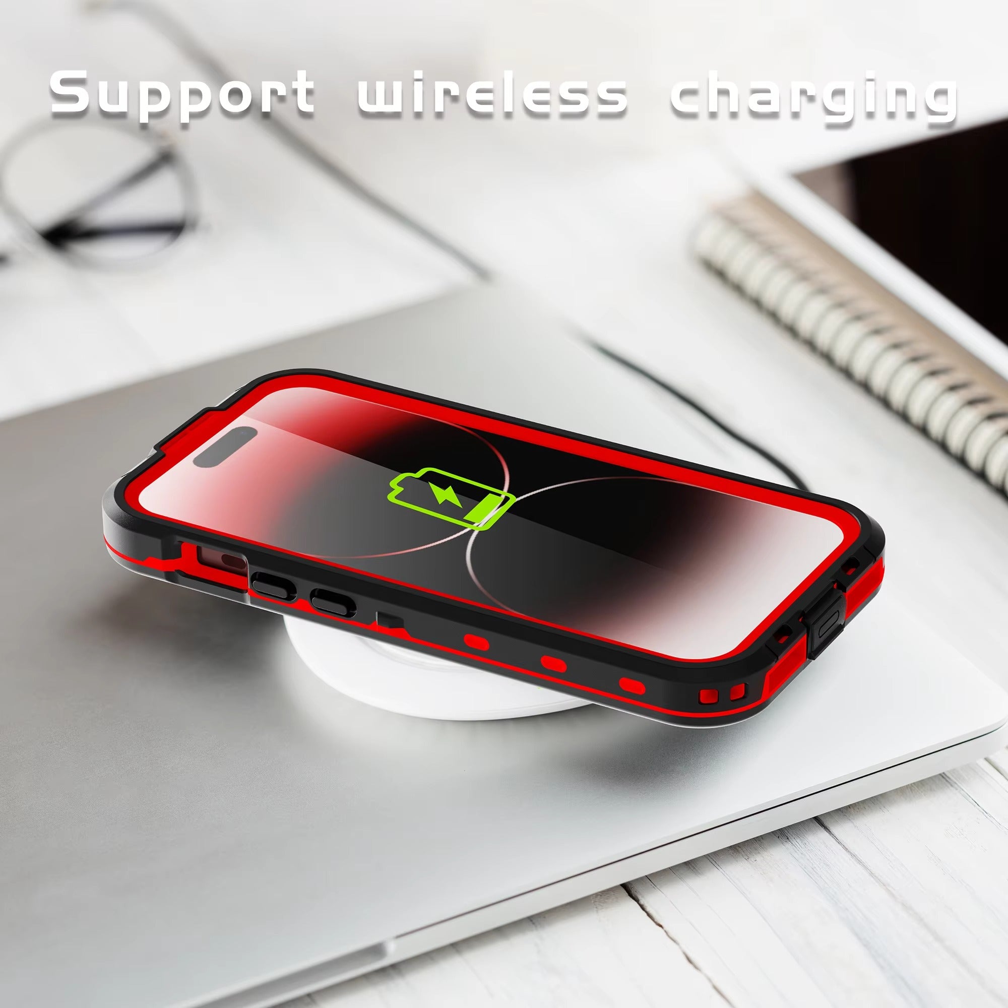 High Quality Apple iPhone Case MagSafe Compatible, Camera Lens & Screen Protection, Ultra Thin Shockproof Magnetic Full All Around Protection Cover with IP68 Transparent Rope Design