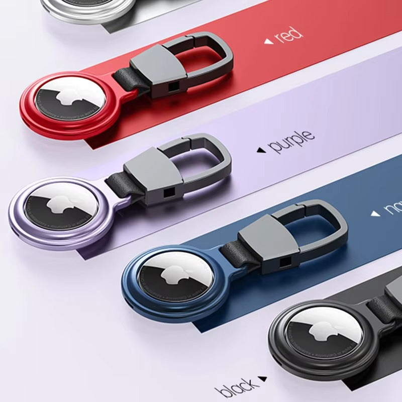 Premium Metal AirTag Case with Keychain – Magnetic Shockproof Anti-Scratch Protective Shell Cover, Durable Lightweight Aluminum Alloy Holder for Tracker