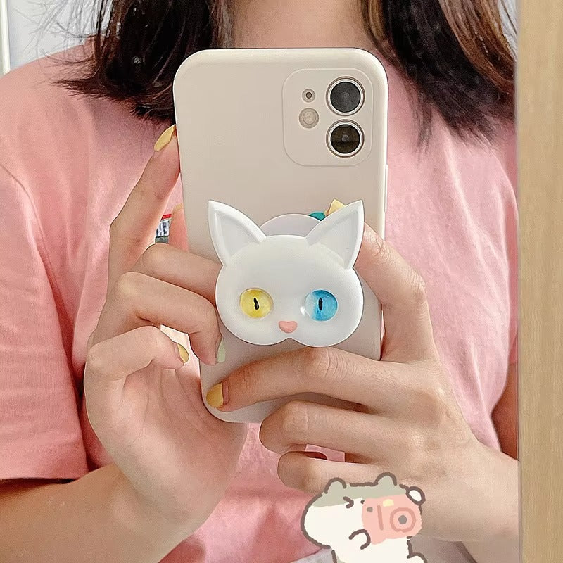 3D Cat Phone Grip Holder – Korean INS Style,Finger Ring Mount for Apple iPhone, and Other Mobile Phone Accessories