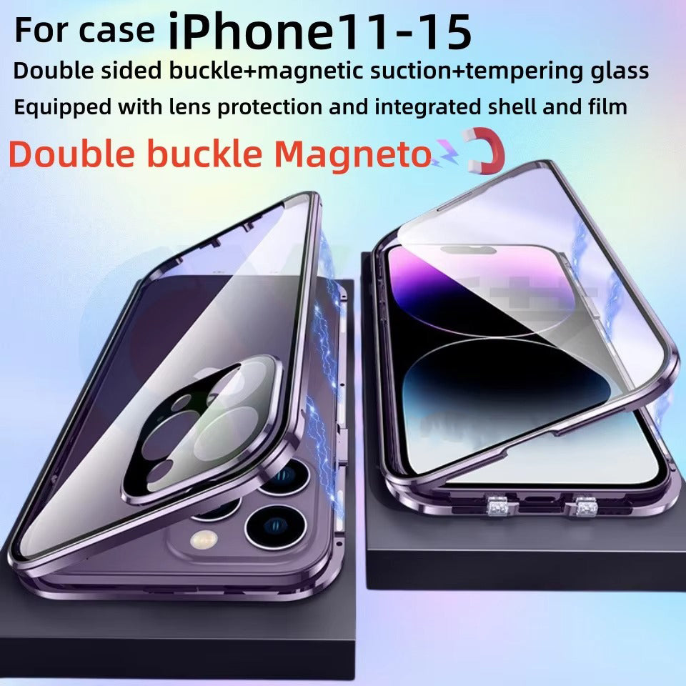 Luxury Apple iPhone Case Compatible, Camera Lens & Screen Protection, Ultra Thin Magnetic Full All Around Protection Cover