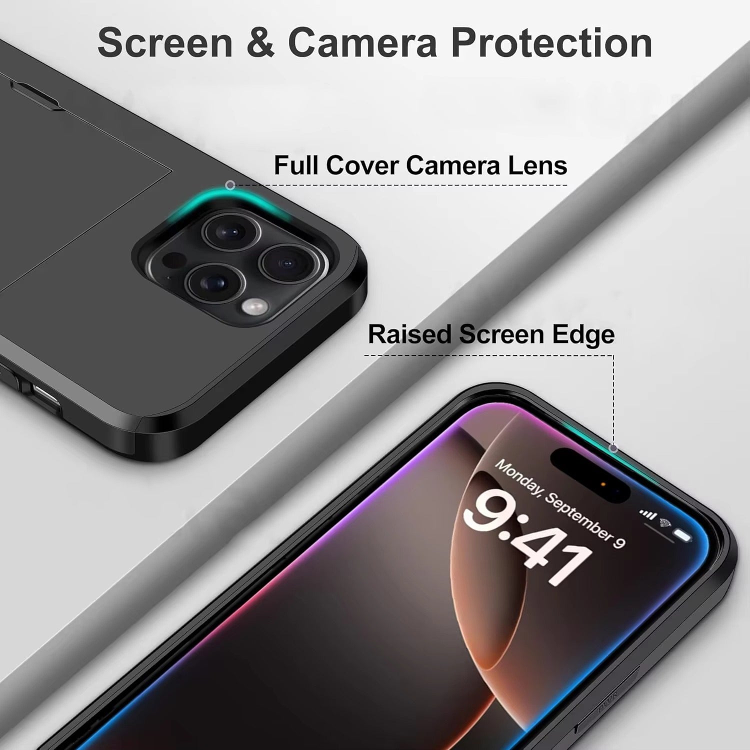 Robust Apple iPhone Case, MagSafe Compatible, Camera Lens and Screen Protection, Ultra Thin, Shockproof, Magnetic, Full All Around Protection, Slide Card Wallet Cover