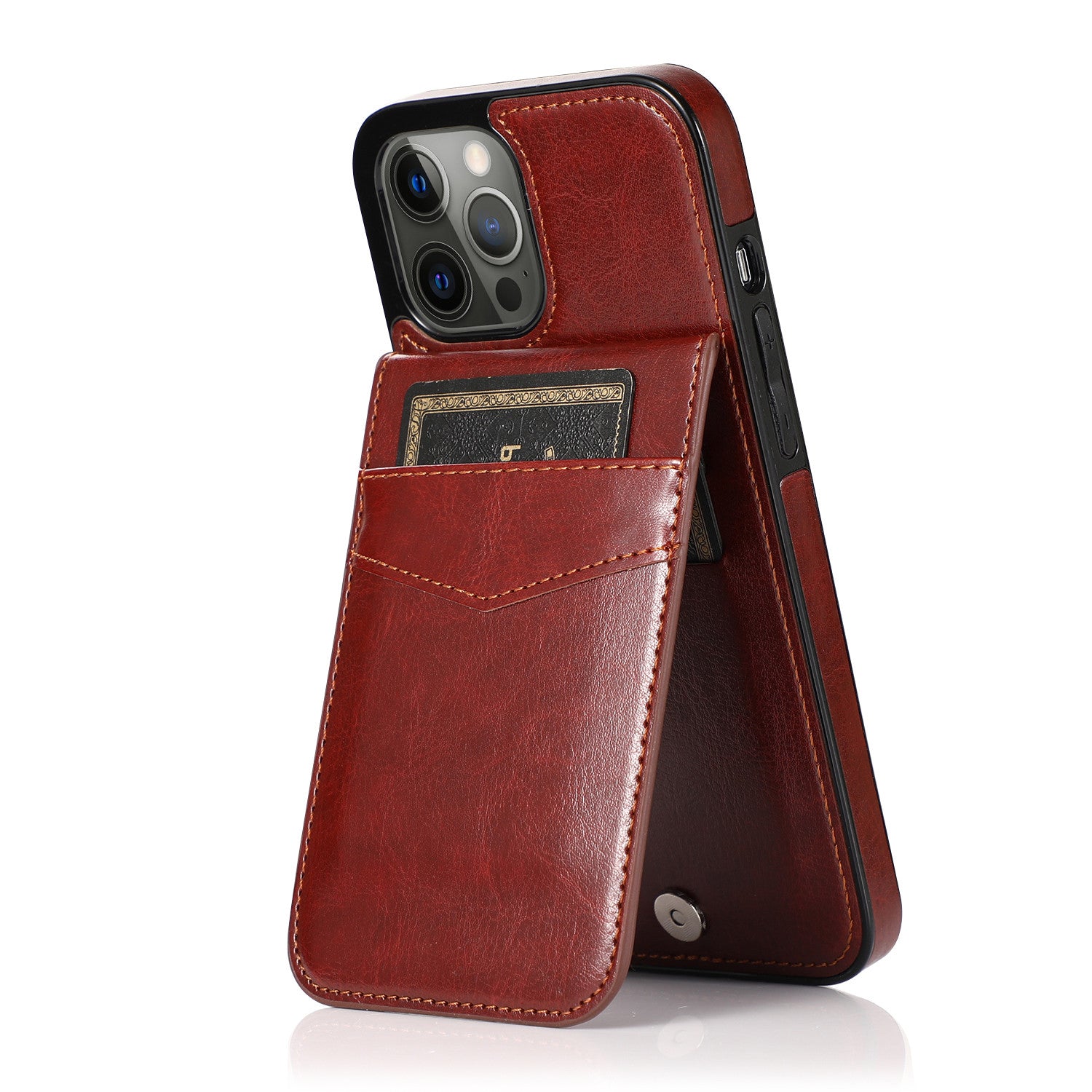 Luxury Flip Leather Wallet iPhone Case – Credit Card Holder, Kickstand, Premium & Durable Protection | Case for iPhone