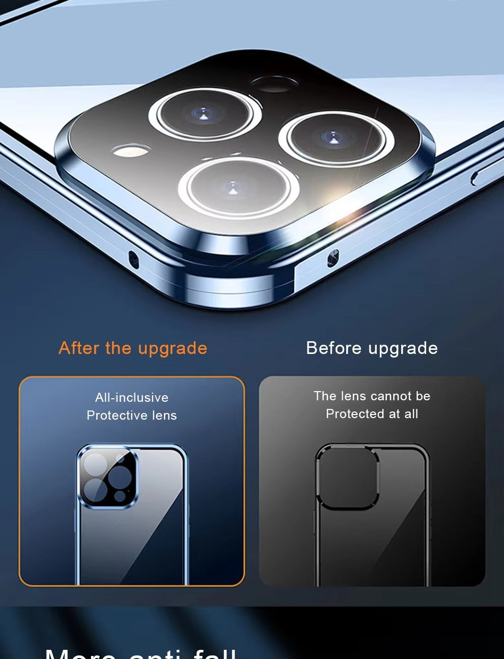 Luxury Apple iPhone Case MagSafe Compatible, Camera Lens & Screen Protection Cover with Double Glass Snap Lock Frame