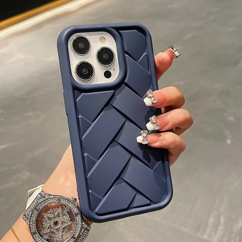 Luxury Apple iPhone Case, MagSafe Compatible, Camera Lens & Screen Protection, Ultra Thin, Shockproof, Magnetic Full All Around Cover – 3D Woven Pattern Soft Silicone Case with Heat Dissipation & Solid Protection