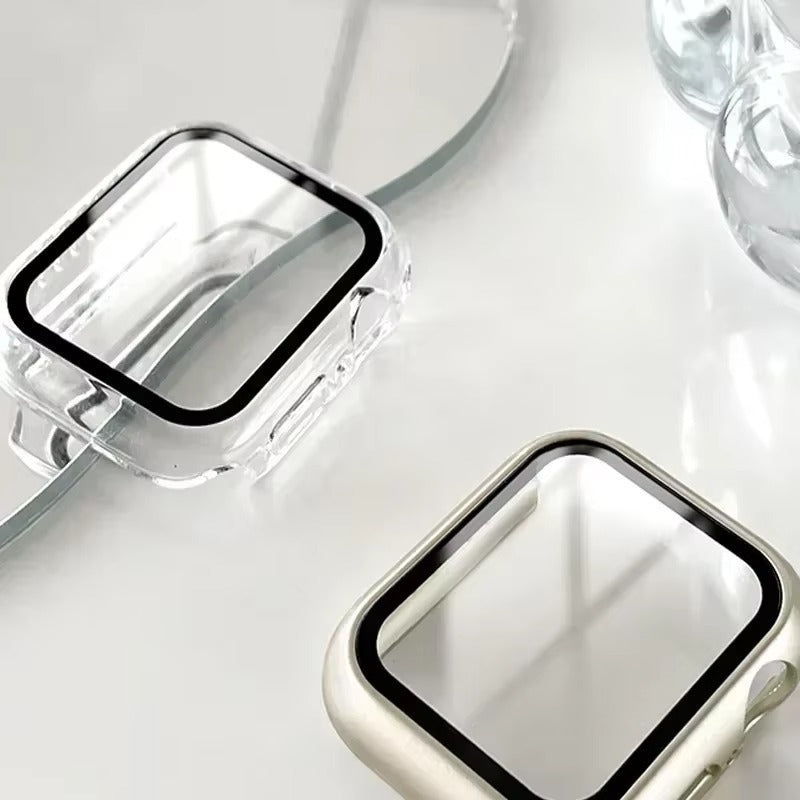 Tempered Glass Screen Protector Case – Full Cover Shockproof Bumper with Ultra-Clear Touch Glass, Compatible with 38mm to 45mm Smartwatches