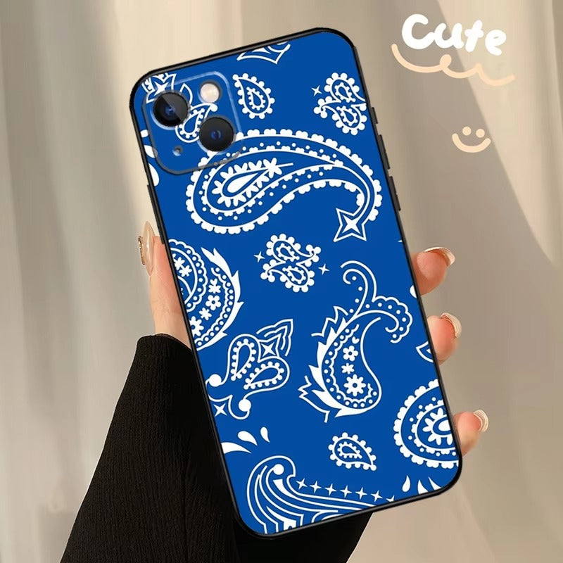 Luxury Apple iPhone Case, MagSafe Compatible, Camera Lens and Screen Protection, Ultra Thin, Shockproof, Magnetic, Full All Around Protection, Bandana Paisley Cover