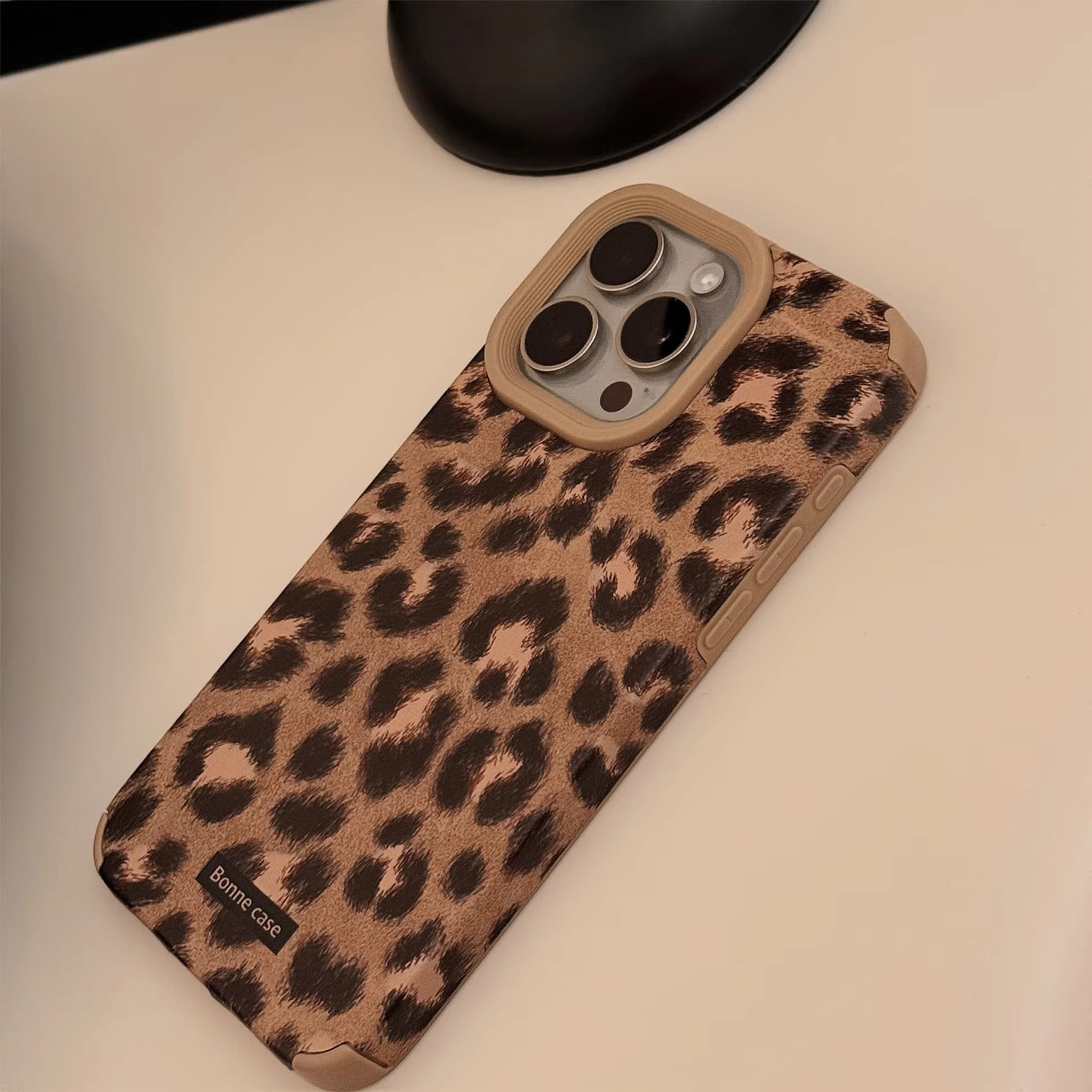 Luxury Apple iPhone Case, MagSafe Compatible, Camera Lens & Screen Protection, Ultra Thin, Shockproof, Magnetic Full All Around Cover – Leopard Print Cortex Case with Lanyard Bracelet & Soft Back Cover