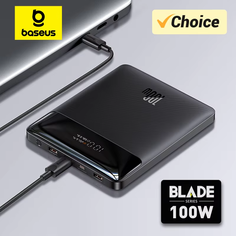 Premium, 100W Power Bank, 20000mAh – Type-C PD Fast Charging, Portable External Battery Charger with Cable, for Laptop
