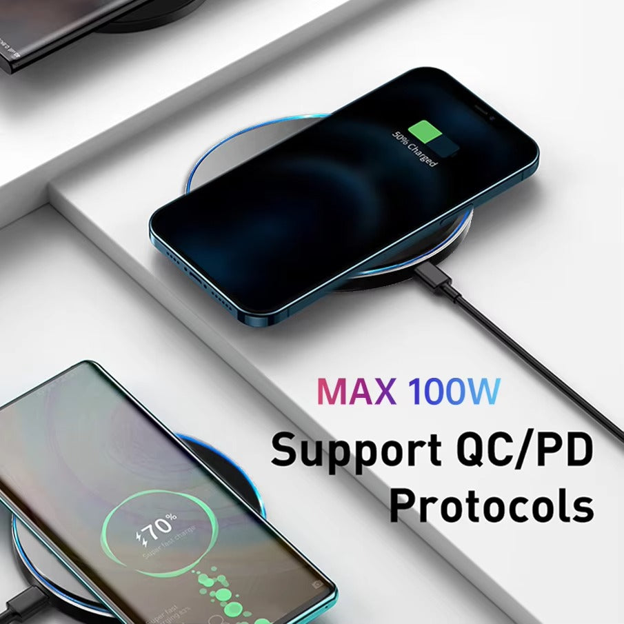 Premium, 30W Wireless Charging Pad – Fast Charger for iPhone, AirPods Pro, Qi-Enabled Devices, Quick Charge Station for Desk