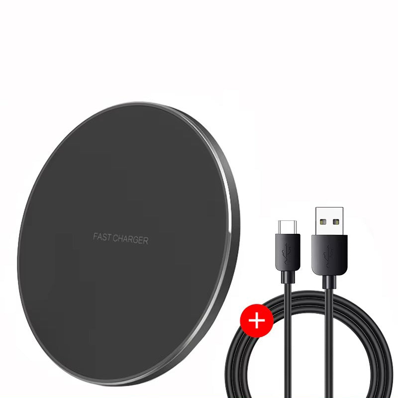Premium 30W Wireless Charging Pad – Fast USB-C Charger for iPhone & Samsung, Case-Friendly, Overheat Protection, Sleek Zinc Alloy Design, QC 3.0 Compatible