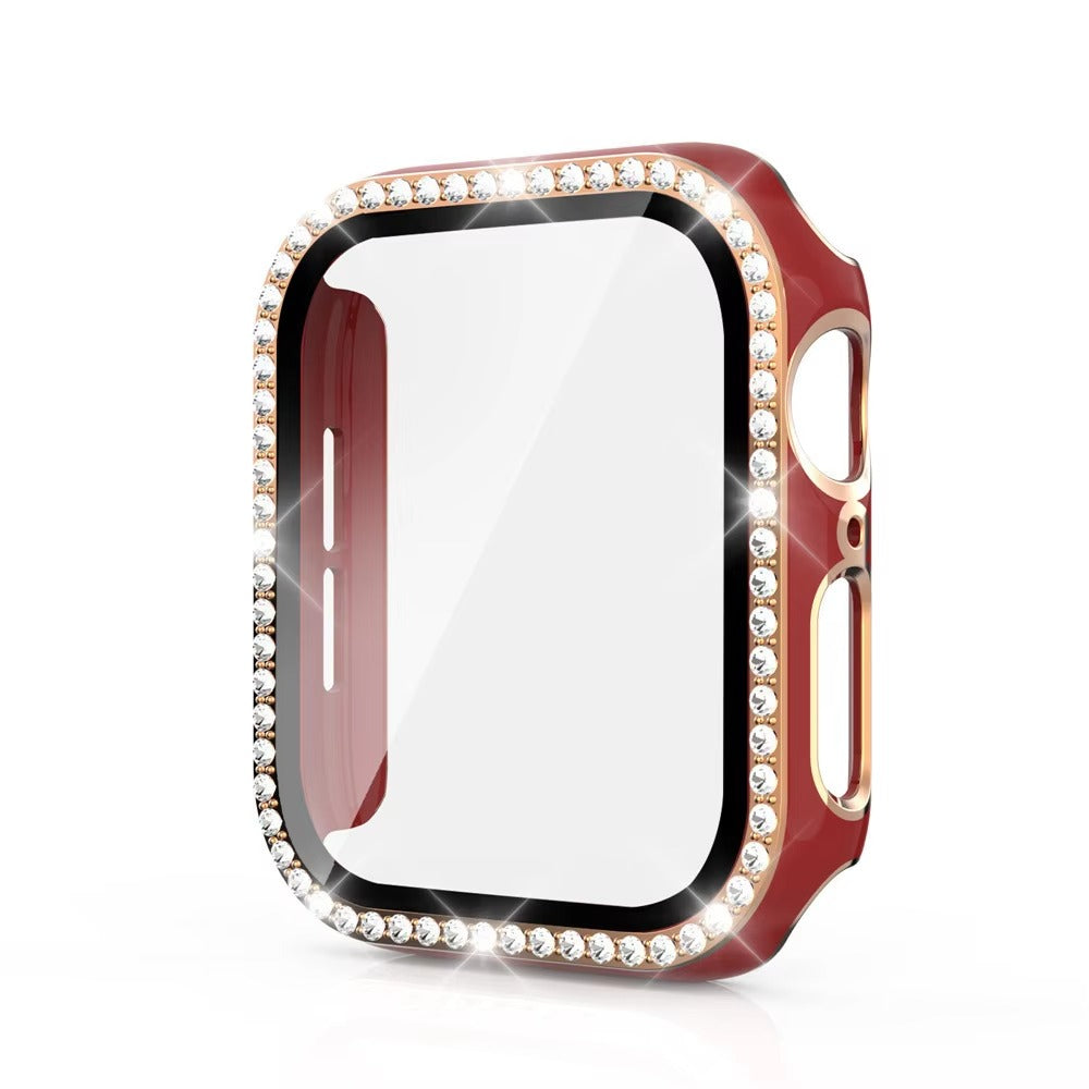Luxury, Bling Diamond Case with Glass Screen Protector for Apple Watch – for 38mm, 40mm, 41mm, 42mm, 44mm, 45mm
