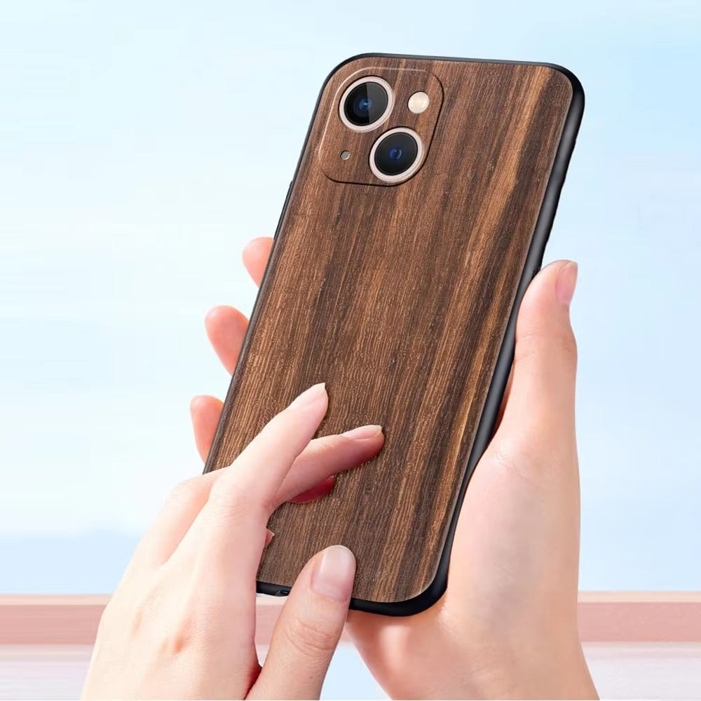 Premium Apple iPhone Case, MagSafe Compatible, Camera Lens and Screen Protection, Ultra Thin, Shockproof, Magnetic, Full All Around Protection, Carved Wood Soft Cover