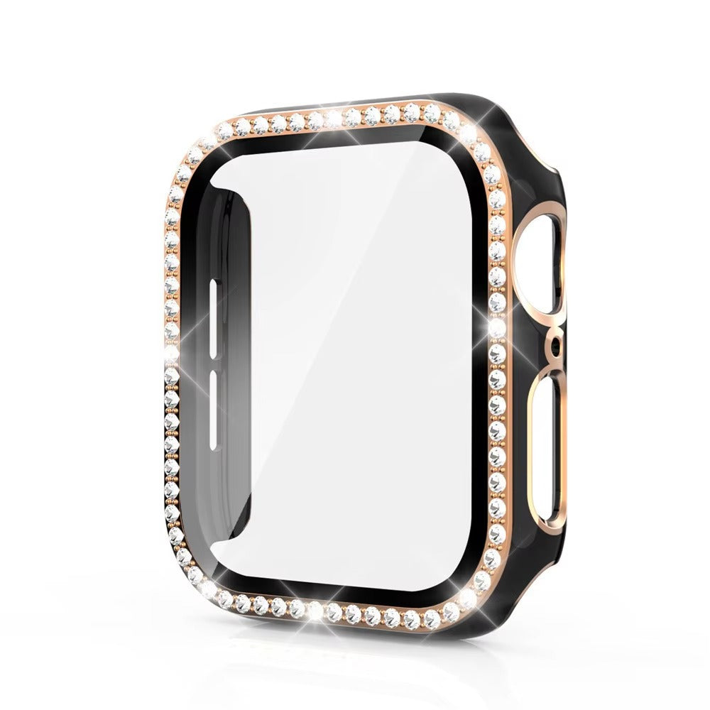 Luxury, Bling Diamond Case with Glass Screen Protector for Apple Watch – for 38mm, 40mm, 41mm, 42mm, 44mm, 45mm
