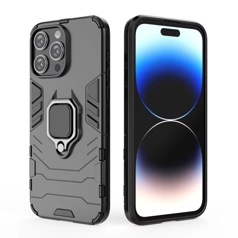 Robust Apple iPhone Case, MagSafe Compatible, Camera Lens and Screen Protection, Ultra Thin, Shockproof, Magnetic, Full All Around Protection, Armor Ring Stand Cover