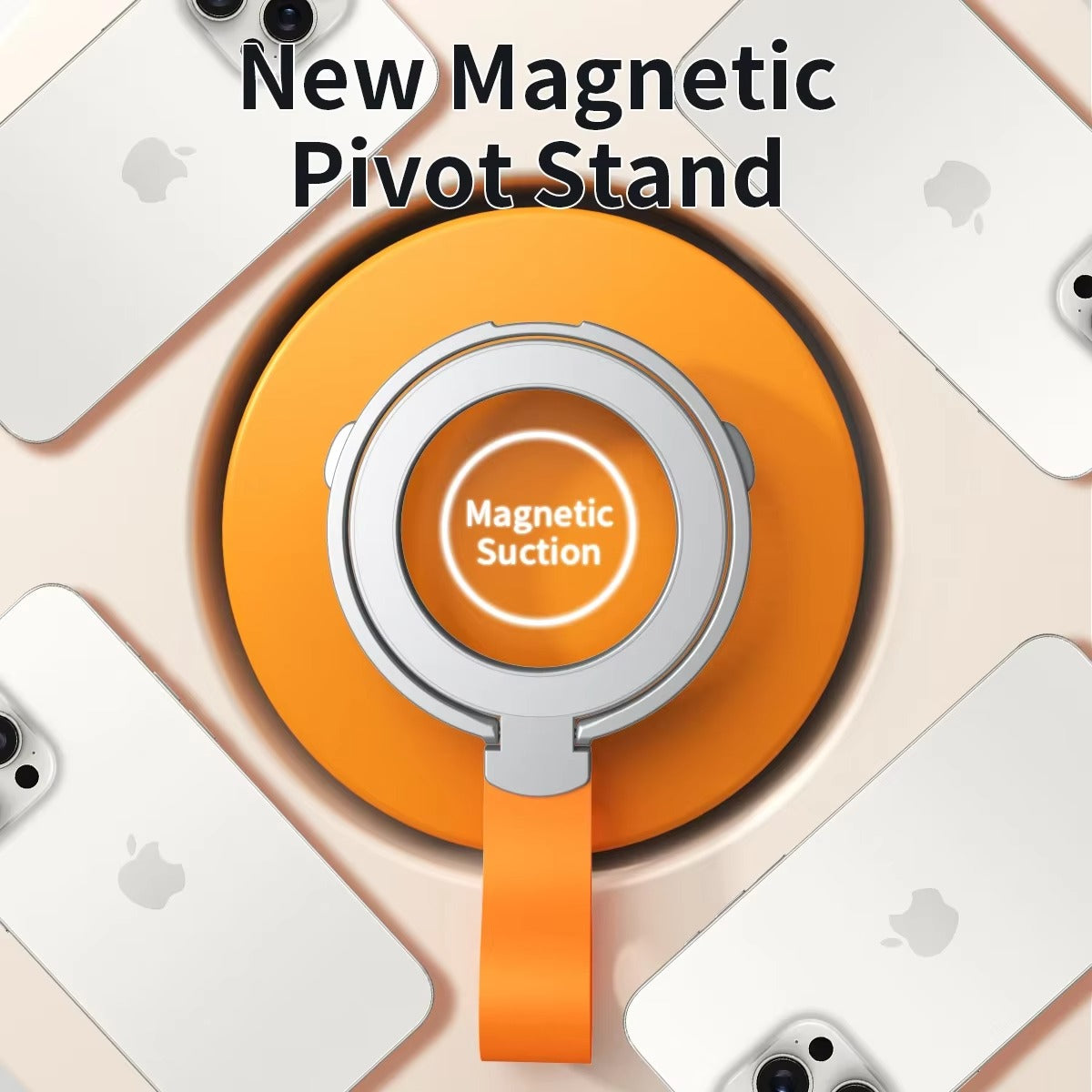 Premium, Magnetic Phone Ring Holder for MagSafe Rotatable Stand with, Strong Magnet Mount for Apple iPhone and Smartphones