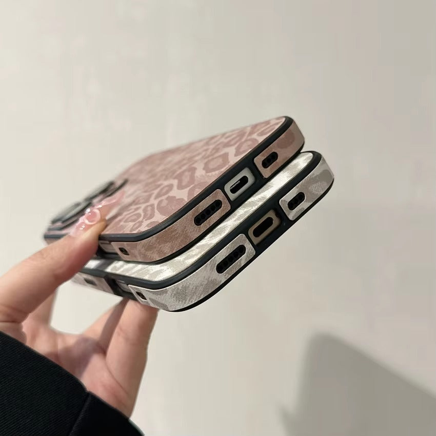 Luxury Apple iPhone Case MagSafe Compatible, Camera Lens & Screen Protection, Ultra Thin Shockproof Magnetic Full All Around Protection Cover with Wrist Strap & Leopard Design