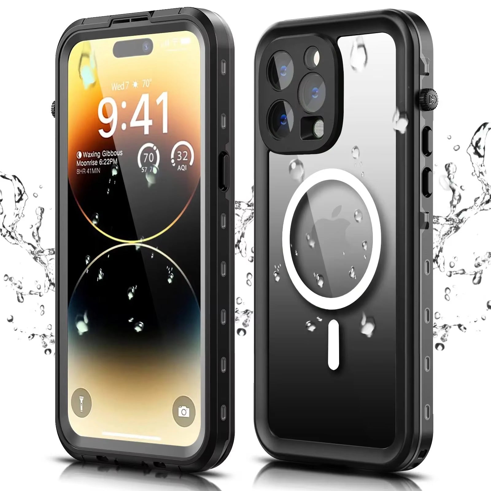 High Quality Waterproof Apple iPhone Case, MagSafe Compatible, Ultra Thin Magnetic with IP68 Dustproof Seal and Screen Guard